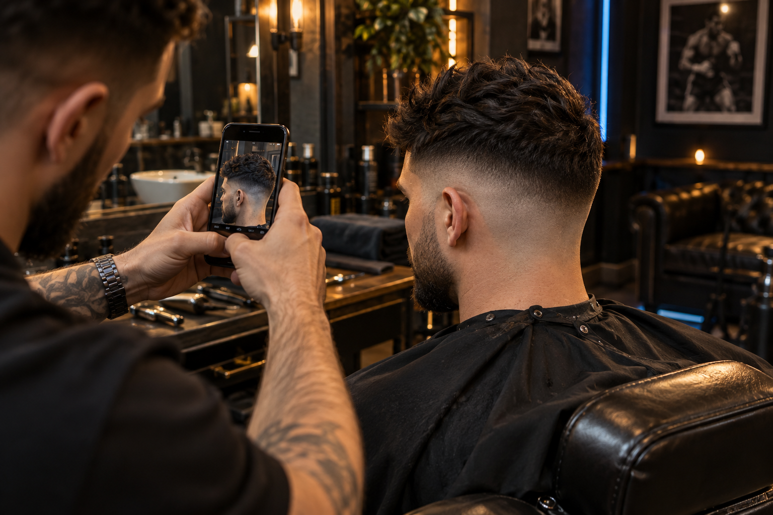Illustrative barber studio campaign