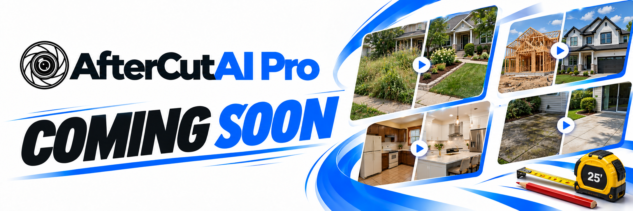 AfterCutAI Pro — Coming soon, with construction, landscaping, remodeling and pressure-washing previews